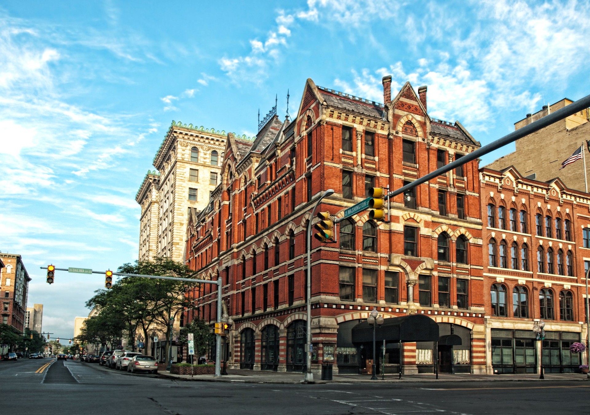 street corner in downtown Syracuse